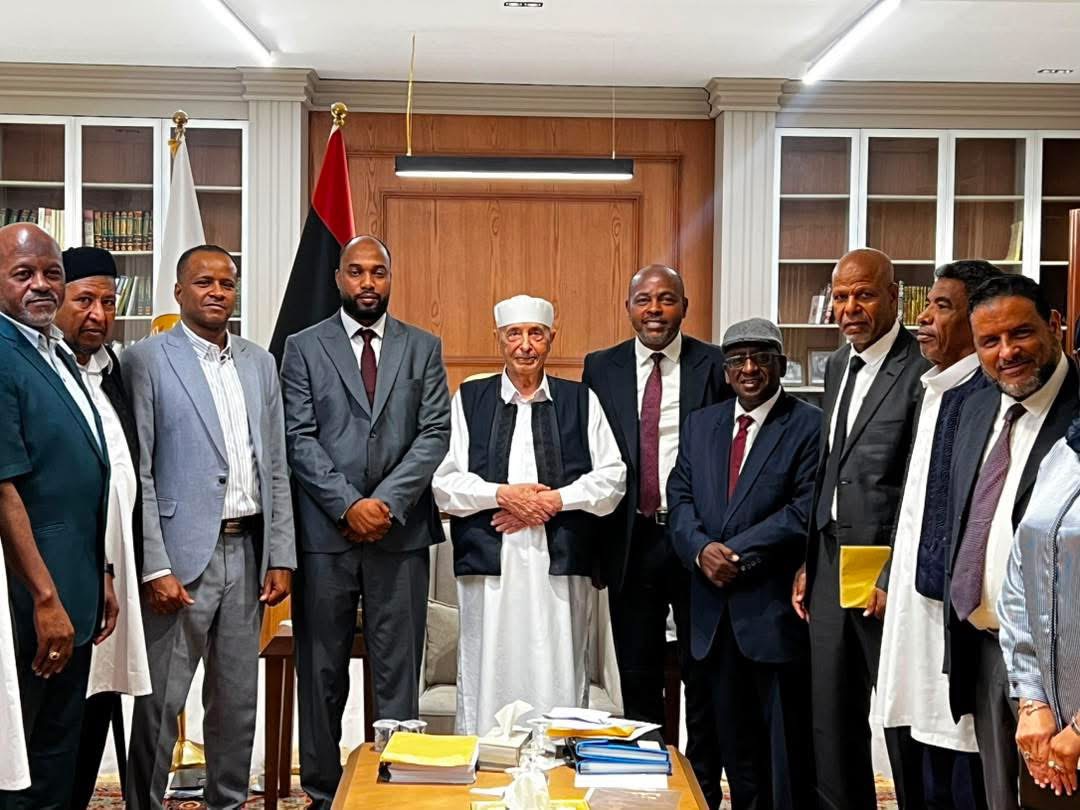 المستشار عقيله صالح يلتقي ممثلي ملتقى فزان الوطني ويؤكد أهمية توحيد الجهود لإنجاز الانتخابات
